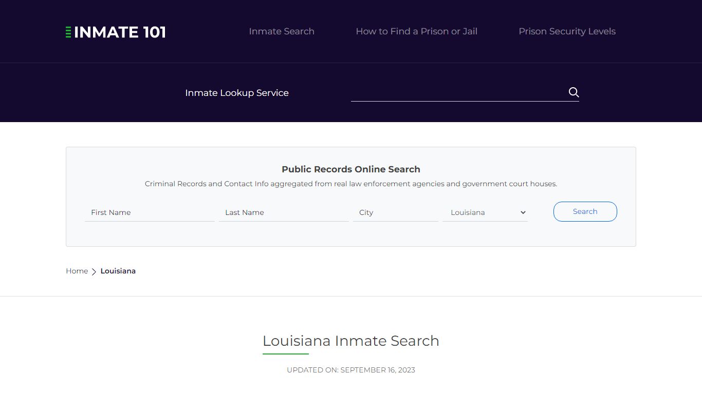 Louisiana Inmate Search – Louisiana Department of Corrections Offender ...
